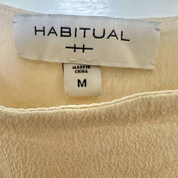 Habitual 100% Silk Shell Tank Beige Adjustable Straps Wrap Crop Back Size M - Picture 11 of 12